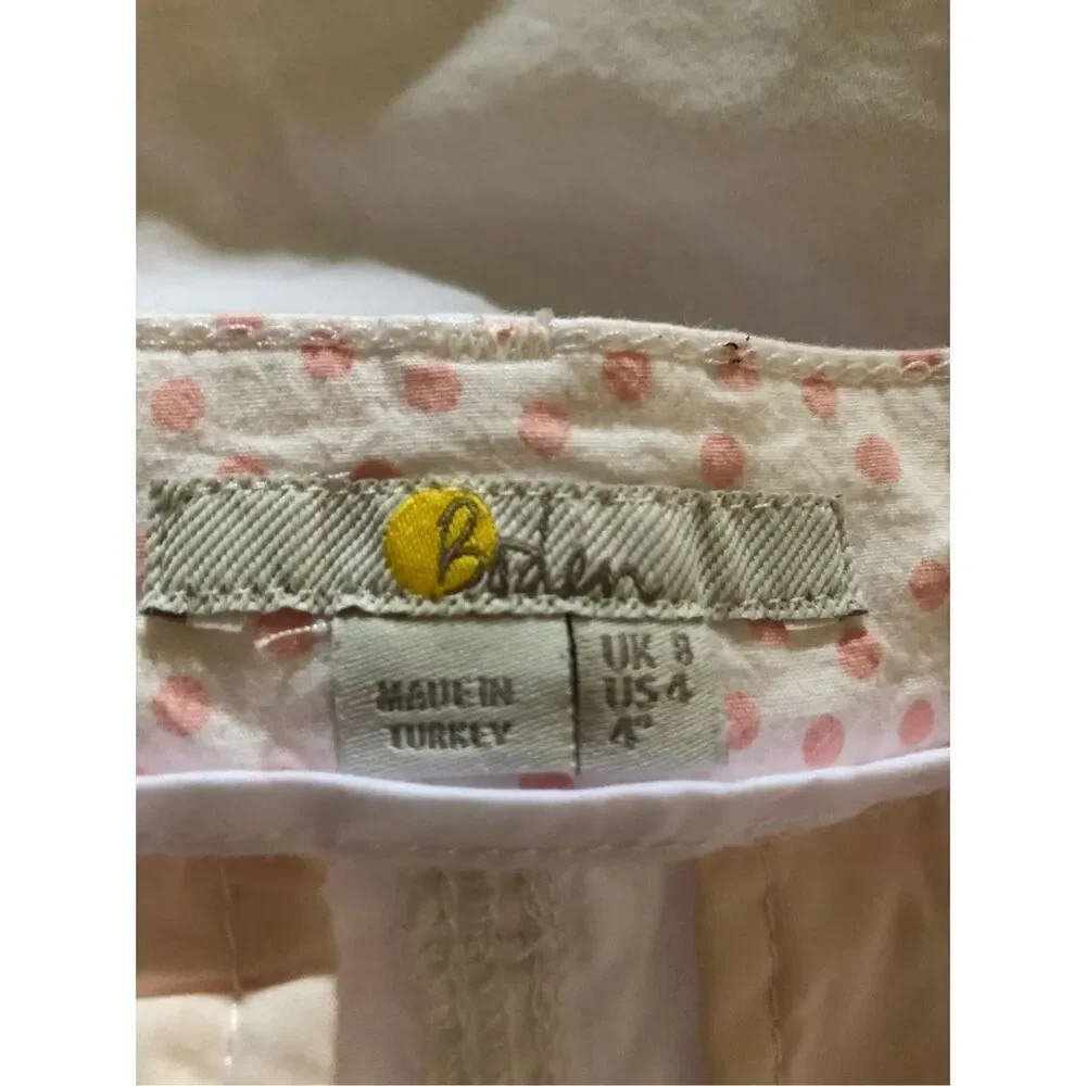 Boden Helena White Cotton Blend Womens Shorts US Size 4